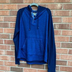 Lucky Brand indigo blue size Large hooded shirt.